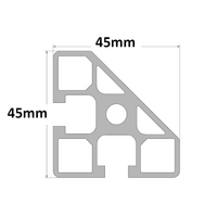 10-4545MC-0-72IN MODULAR SOLUTIONS EXTRUDED PROFILE 45MM X 45MM MITER CORNER, CUT TO THE LENGTH OF 72 INCH